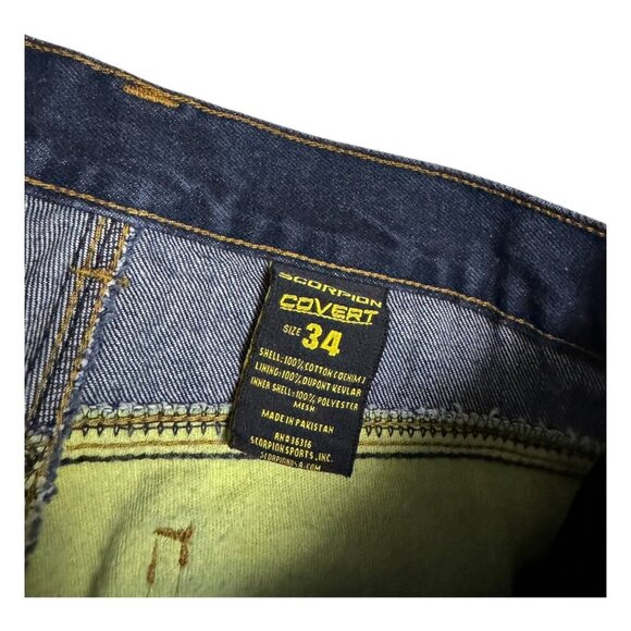 SCORPION Denim Motorcycle Lined Fall Winter Straight Jeans Mens 34x34 - Picture 7 of 8